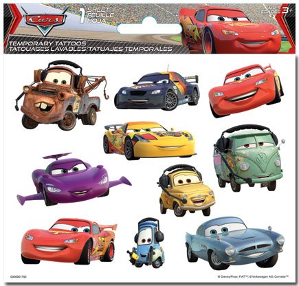 Sandylion Cars 2-Temporary Tattoo