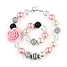 AWEHIRU Bouren Fashion Girls Chunky Beads Bubblegum Necklace and Bracelet Set
