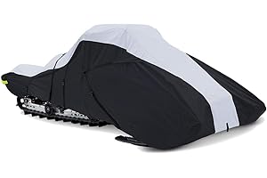 SBU Full Fitment Snowmobile Cover Compatible for The Polaris 600 RMK 144model Years 2005-2014. 600 Denier Black and Gray, trailerable.