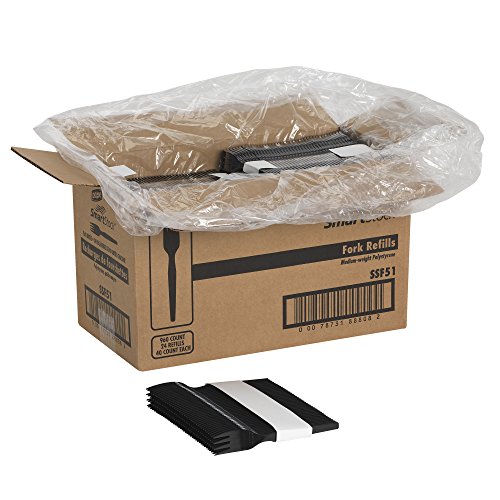 Dixie SSF51 SmartStock Plastic Cutlery Refill, Forks, Black, 40 Per Pack (Case of 24 Packs)