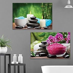 Canvas of Salts and Rocks Spa Canvas Set|16" x 24" x 2 Panels