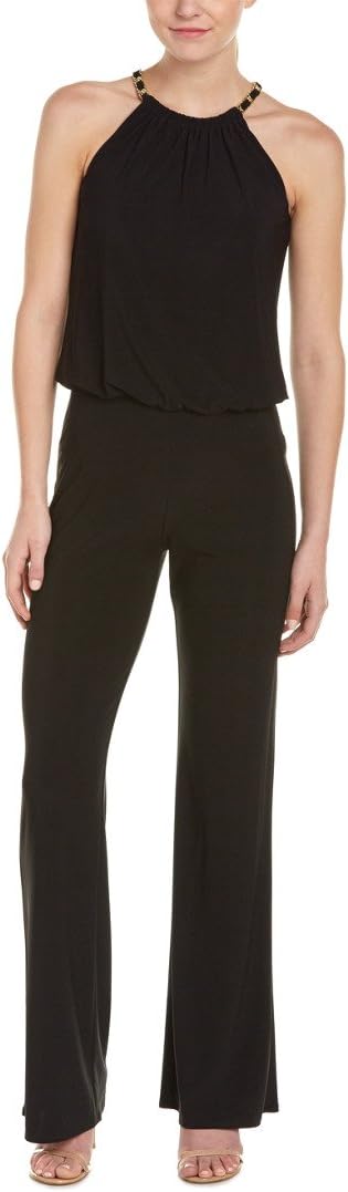 Laundry by Shelli Segal Women's Matte Jersey Halter Necklace Jumpsuit