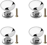 kuou 4 Pack Cabinet Door Knobs 25mm Round Chrome Stainless Steel Bedroom view 1