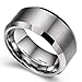 King Will BASIC 10mm Tungsten Carbide Ring for Men Matte Polished Wedding Engagement Band Comfort Fit