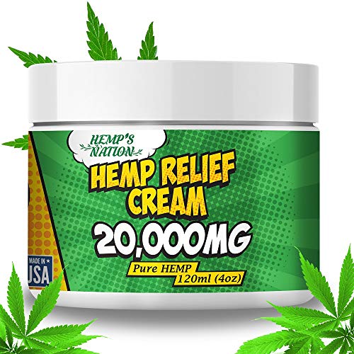 Hemp Pain Relief Cream 20,000mg Natural Hemp Extract Cream for