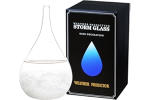 GM GMISS Christmas Gifts Storm Glass Weather Predictor - Drop-Shaped Forecast Decor, Home Office Science Decor for Family Friends, Unique Holiday Present (mini)