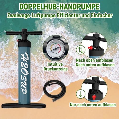 H2OSUP Stand Up Paddling Board, 15 cm Thick Inflatable SUP Board, with Backpack, Durable Paddle Board Accessories