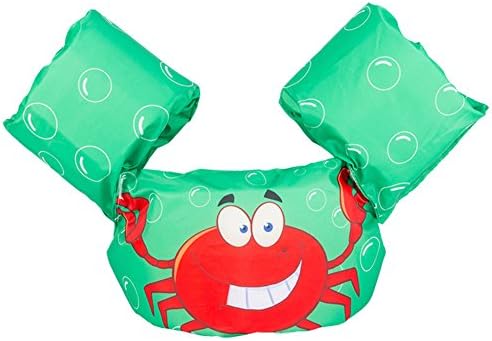 LUHEN Children Swim Vests Arm Life Jacket Kid Life Buoy Swimming Suit Green Crab