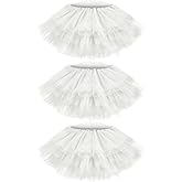 3 PCS Tutu Skirt Women Adults Classic Elastic,5 Layered Tulle 80's Dance Scene Outfit for Stage Performances,Halloween