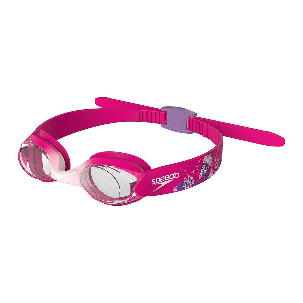 Speedo Unisex-Youth Illusion Swimming Goggles | Secure Fit | Anti-fog | Anti-leak, Electric Pink/Sweet Taro/Bloss, One Size