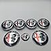 Hanway 7pcs Alfa Romeo emblem sticker 74mm Hood Trunk Emblem/ Steering Wheel Badge / 60mm wheel center cap hub emblems chrome
