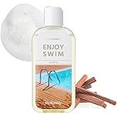 CURESHIELD Enjoy Swim Chlorine Removal & Hard Water Treatment Body Wash, Moisturizing Cleanser Hydrates & Restores Skin, Shower Gel 6.78 Ounce, 200ml (Woody Mirage)