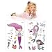 Temporary Tattoos for Kids(150pcs),Konsait Fake Mermaid Assorted Temporary Tattoos For Children Girls Birthday Party Favors Supplies Great Kids Party Accessories Goodie Bag Stuffers Party Fillers Gift
