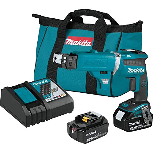 Makita XSF03TX2 18V LXT Lithium-Ion Brushless Cordless 4, 000 Rpm Drywall Screwdriver Kit, with Autofeed Magazine (5.0Ah)