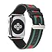 For Apple Watch Band 42mm Nylon and Genuine Leather Sports Replacement Strap Wrist Band with Classic Square Stainless Steel Buckle for Apple Watch iWatch Series 3 Series 2 Series 1