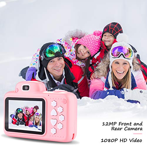 Kids Digital Camera, 12MP Kids Camera for Girls with 2.4 Inch Large Screen 1080P Pink Kids Video Camera Best Birthday Gift for Kids Include 32G Memory Card...
