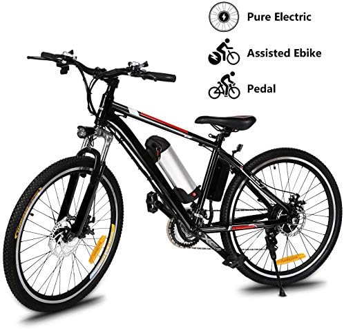 Yiilove Electric Bicycle 26'' Electric Mountain Bike for Adult with 36V Lithium-Ion Battery Ebike 250W Powerful Motor 21 Speed