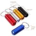 Set of 9 Aluminum Metal Pill Box Case with Keychain - Outdoor Medicine Bottle Key Ring Small First Aid Holder Pill Container