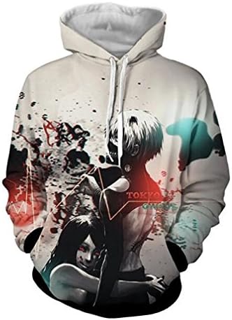 DreamAndReality Unisex Hoodies Tokyo Ghouls Ken Kaneki 3D Print Pullover Sportswear Sweatshirt Tops 02