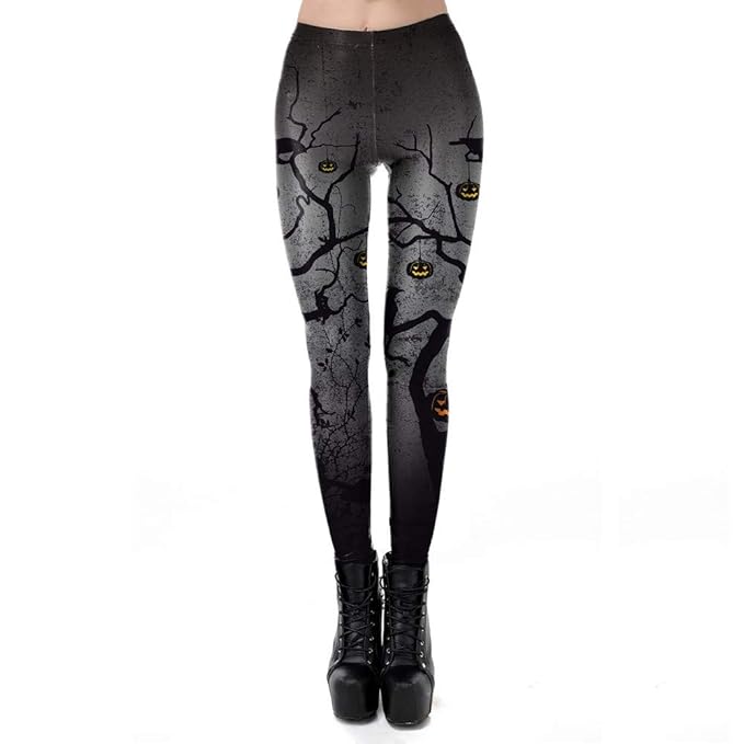 cinnamou Pantalon Mujer Halloween, Leggins Fitness Estampado ...