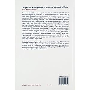 Energy Policy and Regulation in the People's Republic of China (International Energy & Resources Law and Policy Series Set)