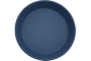 The HC Companies Flower Pot Saucers - Plastic Plant Saucer for Outdoors & Indoors - Traditional Design Plant Pot Trays for Water Drainage - Durable & Stylish Round Plant Tray (14-inch Slate Blue)