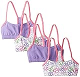 Jockey Big Girls' Peace Cotton Racerback Training Bra (Pack of Four)