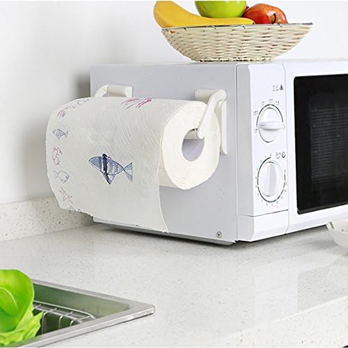 AMTopShow Adjust Magnetic Paper Roll Towel Holder for Kitchen Refrigerator Microwave Oven and Other Iron Surface Paper Shelf Hanger-White