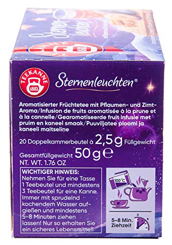 Teekanne Sternenleuchten, Früchtetee mit einem feinen Pflaumen- und Zimtgeschmack, 3er Pack (3 x 20 Teebeutel, 50 g) – Bild 7