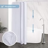 Furlinic Shower Curtain Mould Proof Waterproof 33x72 Polyester White 6 Hooks view 4