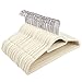 Juvale Ivory Velvet Hangers - Ultra-Thin, Velvet, No Slip, Clothes Hangers for Pants, Blouses, Dresses - 50 Count