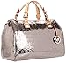 MICHAEL Michael Kors Grayson Large Monogram Mirror Metallic Satchel (Nickel)