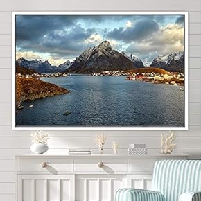 signwin Framed Canvas Wall Art Calming Waters Aerial...