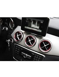 Rojo Aluminio Aire Acondicionado ventilación Decoración cubierta adornos para Benz CLA CLASE Gla