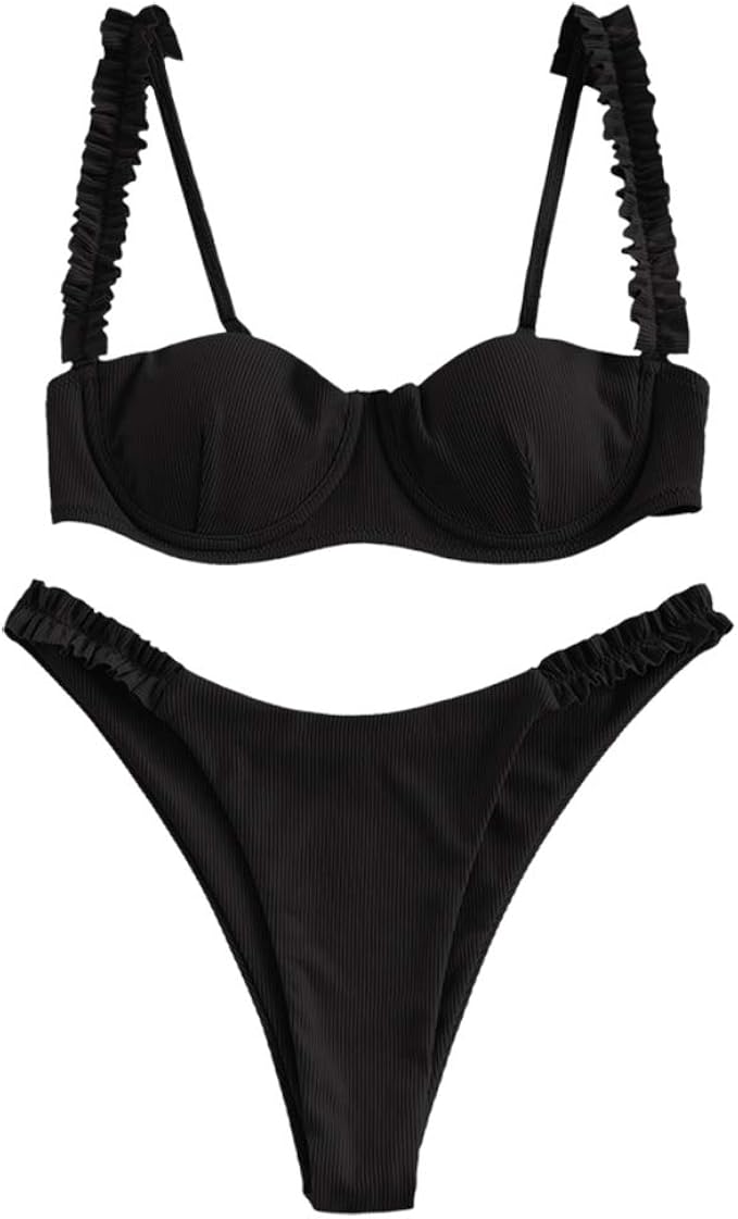 underwire high waisted bikini set