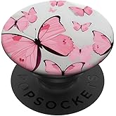 Cute Pink Butterfly Pattern PopSockets Adhesive PopGrip