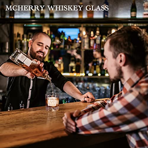 Mcherry OLD LIVES MATTER Whiskey Glass and Ice Ball Mold Gift Set , 10 oz Whiskey Glass - 2.5 Inch Round Ice Cube Molds Old Man Gift Ideas for Christmas Birthday Retirement Anniversary