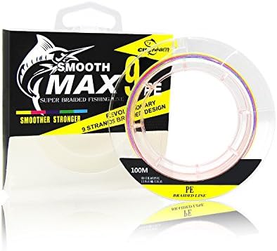 Braided Fishing Line 9 Strand PE Line - Custeam Smoothmax 9 Strand Braid Fishing Line Thin and Strong 20lb-100lb 100m/109yds-300m/328yds - for Freshwater & Saltwater Fish
