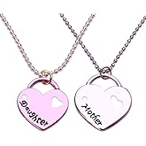 Mother and Daughter Necklaces for 2 Purple Pink Heart Necklace for Mom Mothers Day Gifts from Daughter Birthday Gifts Ideas Unique Mommy and Daughter Gifts Necklace for Women Mothers Daughters Gifts