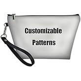 GIFTPUZZ Custom Design Womens Travel Fashion Makeup Bag Cosmetic Pouch Zipper Bag Toiletry Jewelry Jewelry Digital Organization Storgae PU Leather Waterproof Customized Purse