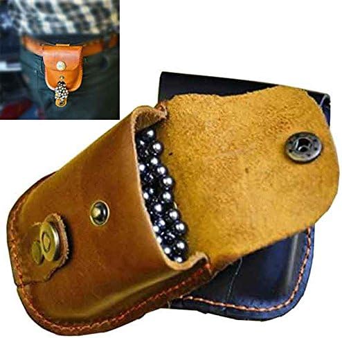 Linkboy Archery2pcs Slingshot Corium Stainless Steel Balls Bag Case Pouch Holster Sling Shot Hunting Sports Accessories Leather Material