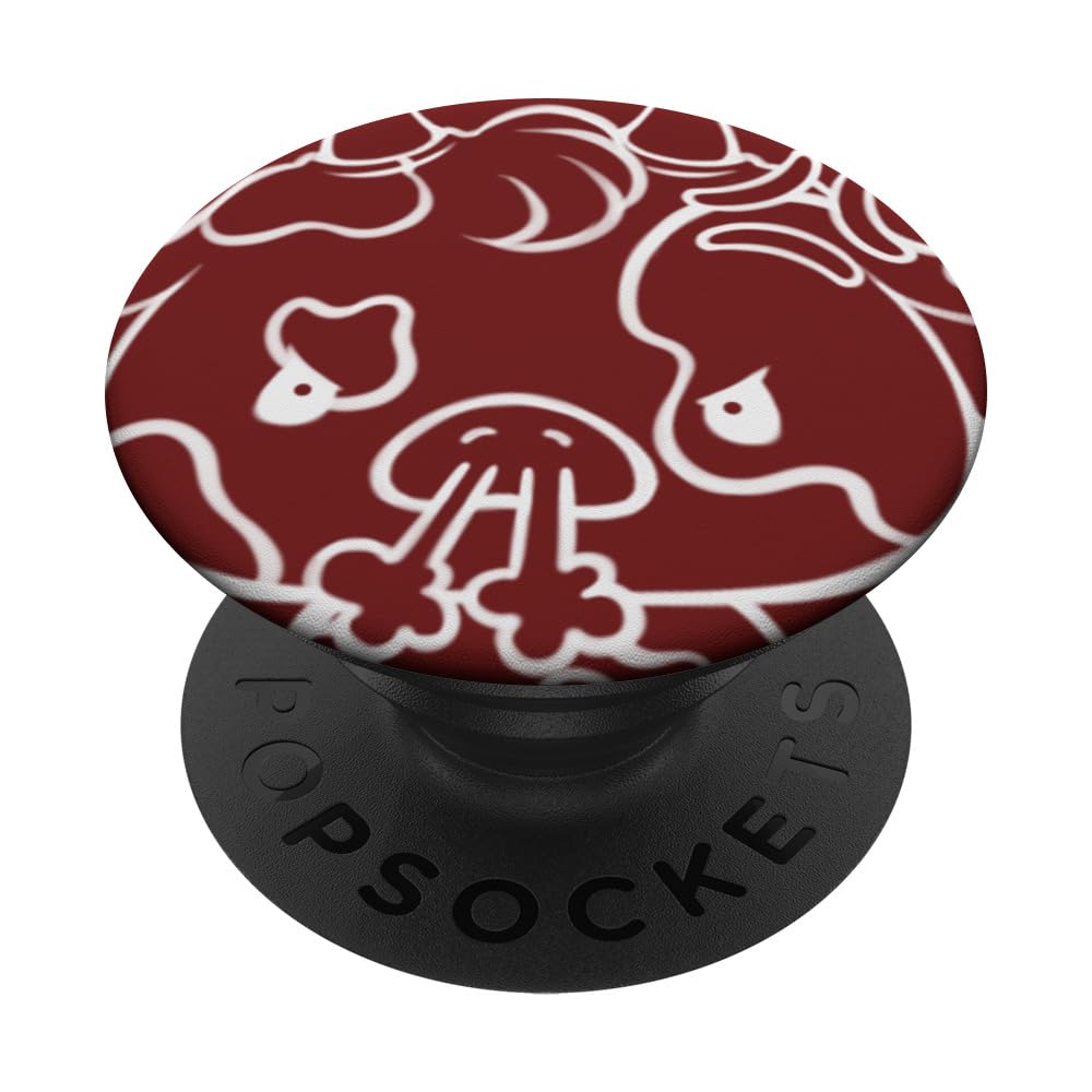 Coquette Cartoon Cute Kawaii Emote Angry Cow PopSockets Swappable PopGrip