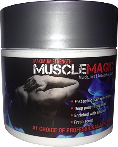 MuscleMagic Maximum Strength Pain Relief Cream, Fast Acting Joint, Muscle, Back Ache and Arthritis Pain Treatment, 4 oz.