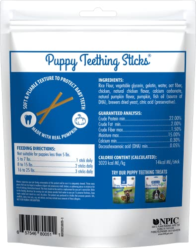 N-BONE PUPPY TEETHING STICKS PUMPKIN FLAVOR, 3.74-OZ BAG