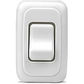 Single SPST On-Off Switch with Bezel, 12V Light Switch for RV, Camper(White)