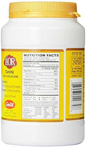 LiOR Tahini, All Natural 100% Pure Ground Sesame, 16-Ounce Jars