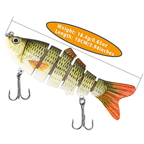 Magreel Leurre Pêche Mer Multi Articulé, Leurre Truite Kit De Pêche Au Leurre à Décélération Lente Pour Truite, Brochet, Perche Et Plus – Lot De 3