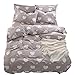 BuLuTu Strawberry Rabbit Girls Bedding Duvet Cover Set Twin White Pink Cotton with Zipper Closure,Grid Checkered Reversible Red Dots Print Cute Kids Duvet Cover Set Twin Size,68x86 in,No Comforter