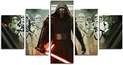 AtfArt Print Painting Canvas, 5 Pieces Star Wars Canvas Wall Art Painting for Home Living Room Office Mordern Decoration Gift(Unframed)……