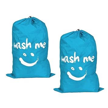 Wäschesack,Wäschesack Reise Schmutzwäsche Wäschesammler Wäschetasche Wäschebeutel Groß Faltbarer Wäschekorb Aufbewahrungstasche Kinder Baby Wäschebox Junge Wäschebehälter, 2 Pack 24' x 36,2' (Blue)